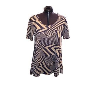 LulaRoe Perfect T Blue and Grey Top, Size: XS